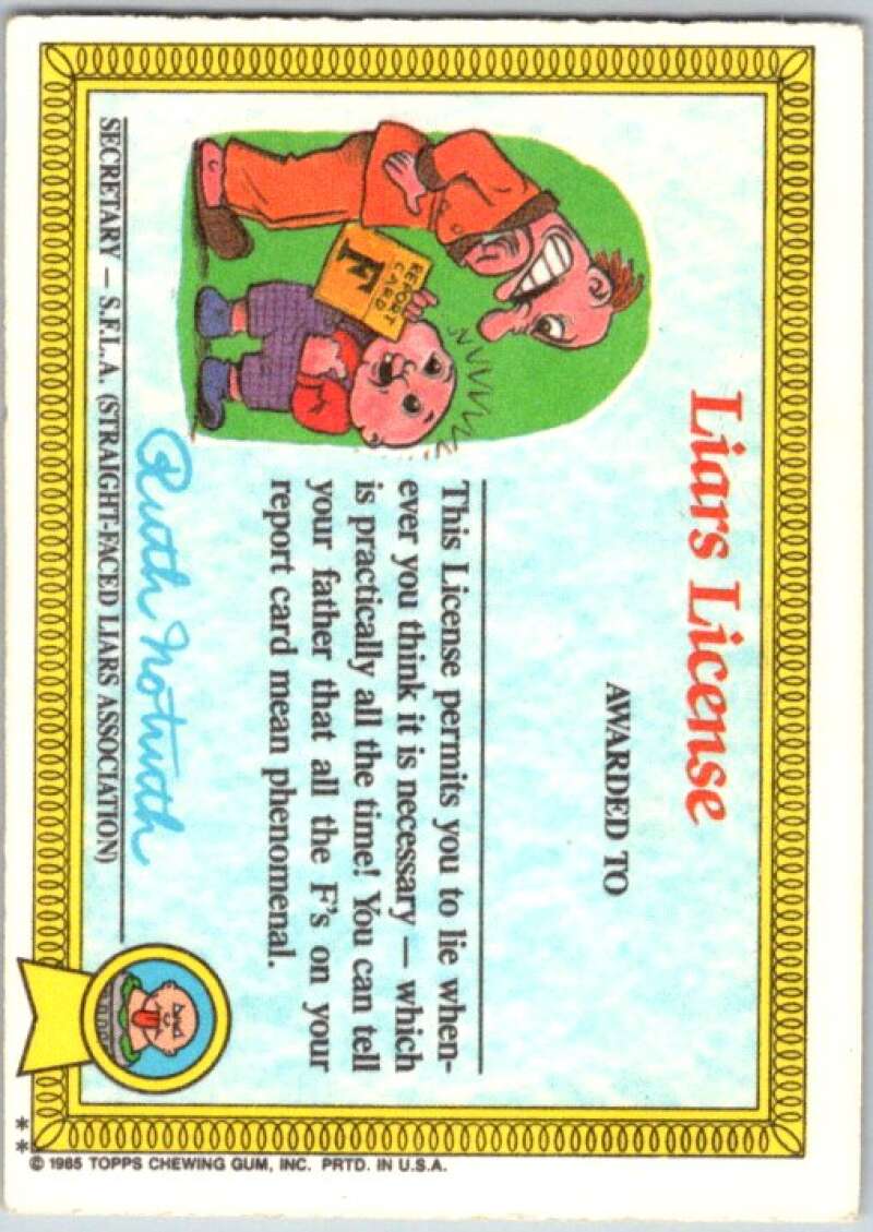 1985 Topps Garbage Pail Kids Series 1 #16b Haggy Maggie V44415
