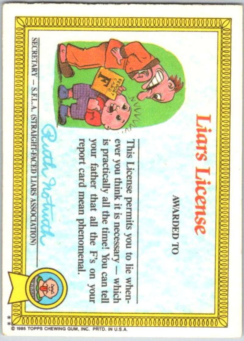 1985 Topps Garbage Pail Kids Series 1 #16b Haggy Maggie V44416