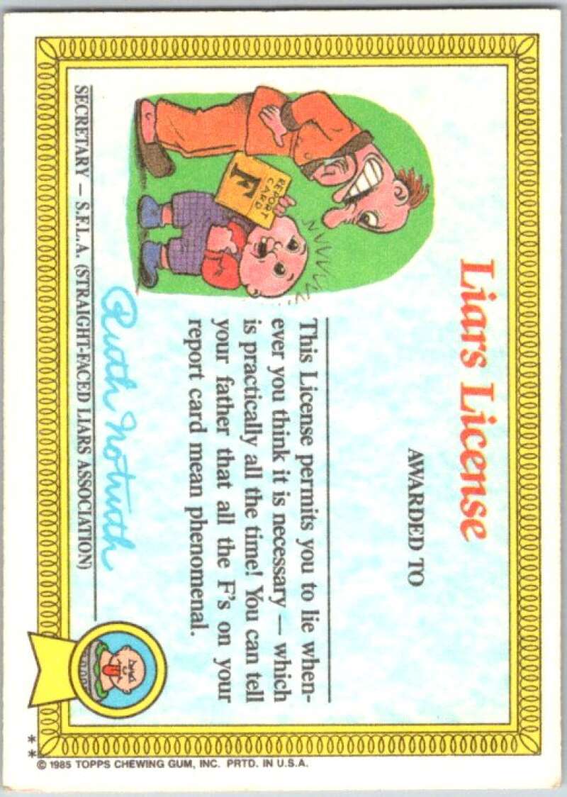 1985 Topps Garbage Pail Kids Series 1 #16b Haggy Maggie V44417