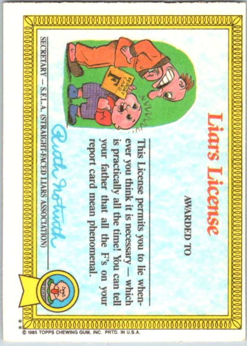 1985 Topps Garbage Pail Kids Series 1 #16b Haggy Maggie V44418