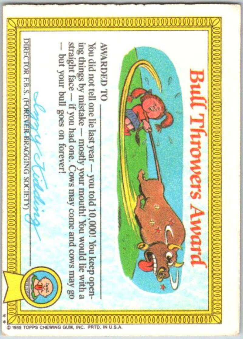 1985 Topps Garbage Pail Kids Series 1 #17b Loony Lenny V44425