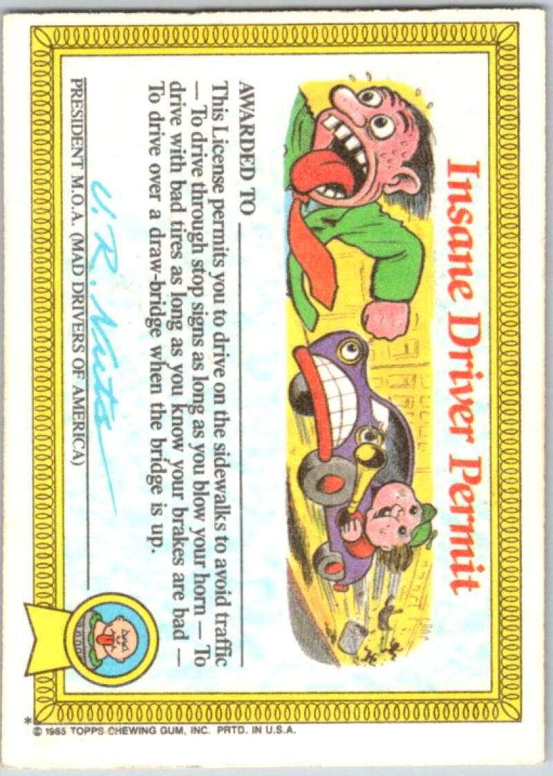 1985 Topps Garbage Pail Kids Series 1 #18a Cranky Frankie V44433