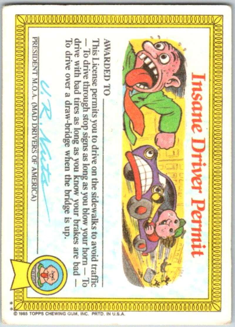 1985 Topps Garbage Pail Kids Series 1 #18b Bad Brad V44436