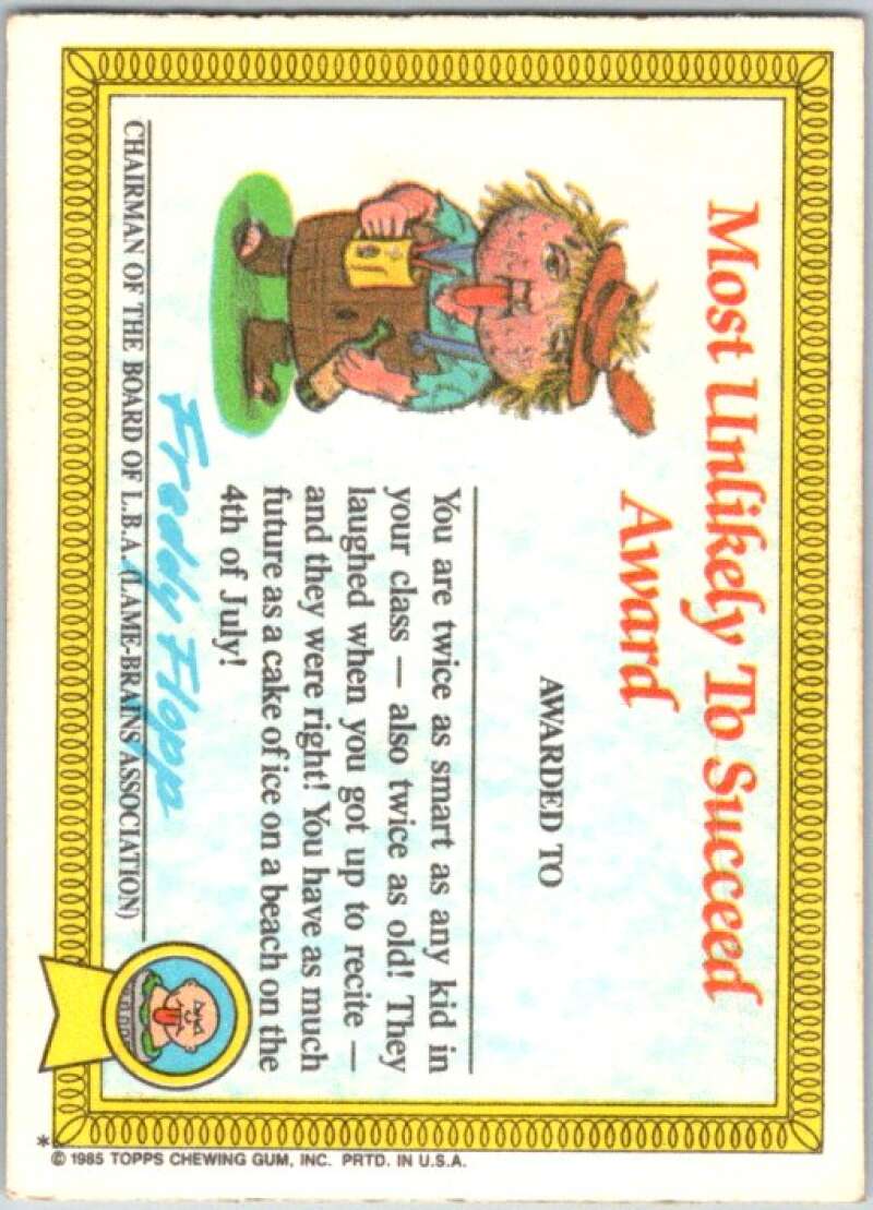 1985 Topps Garbage Pail Kids Series 1 #19a Corroded Carl V44439