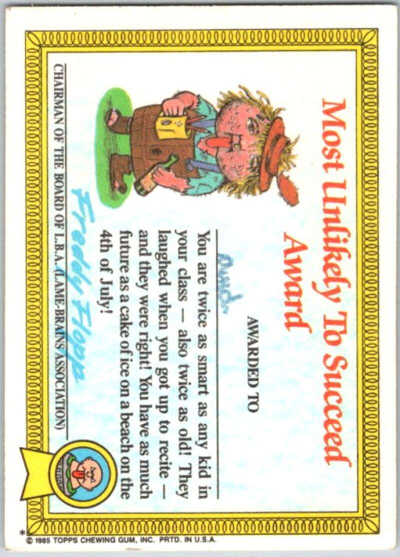 1985 Topps Garbage Pail Kids Series 1 #19b Crater Chris V44446