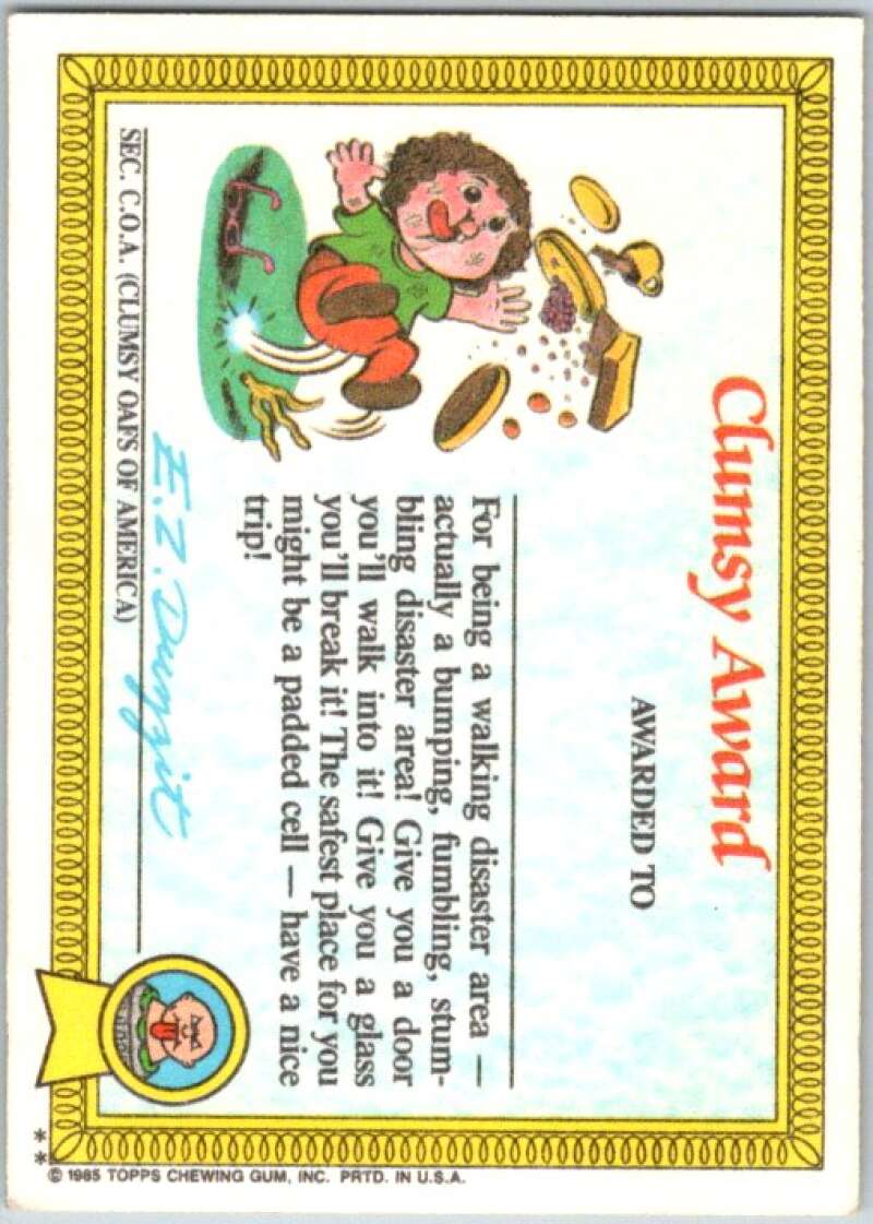1985 Topps Garbage Pail Kids Series 1 #20b Dressy Jesse V44451