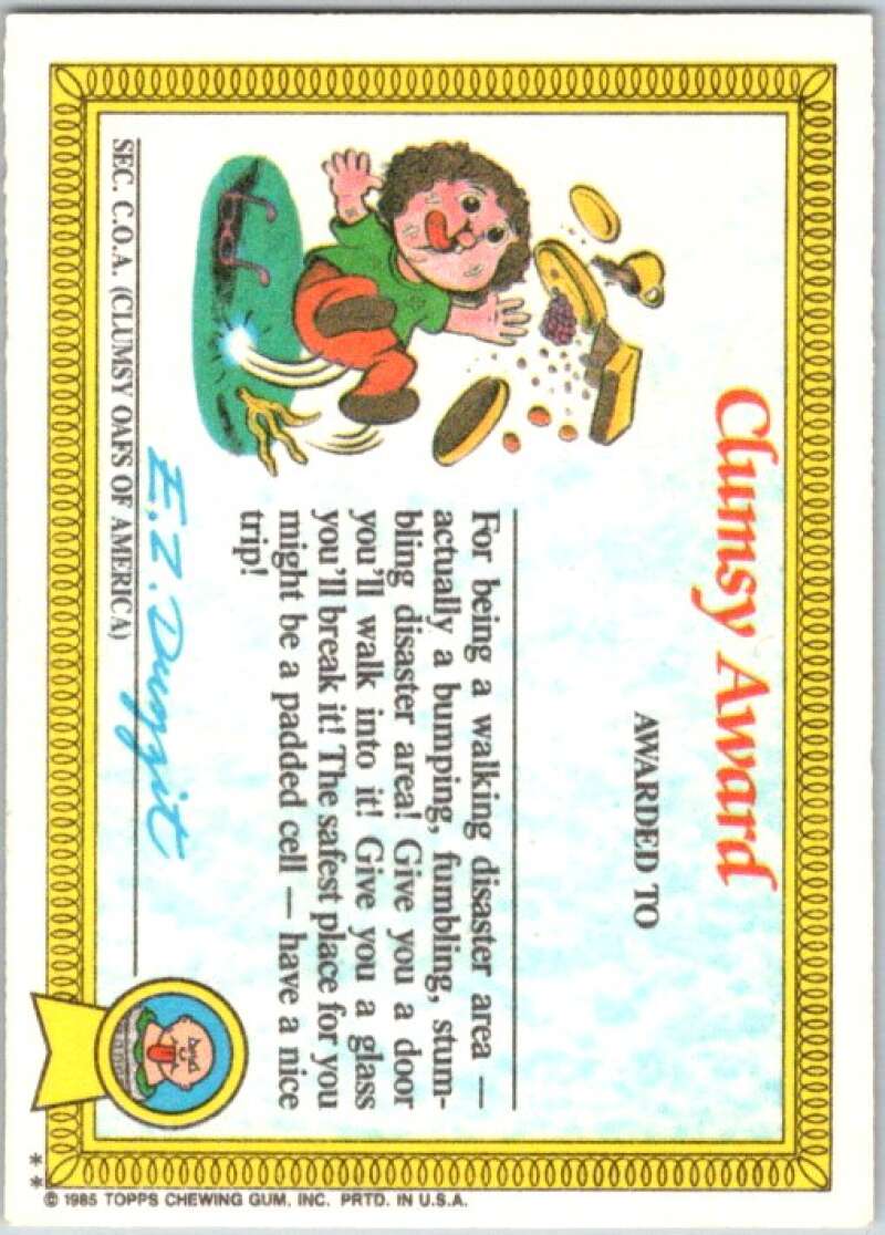 1985 Topps Garbage Pail Kids Series 1 #20b Dressy Jesse V44453