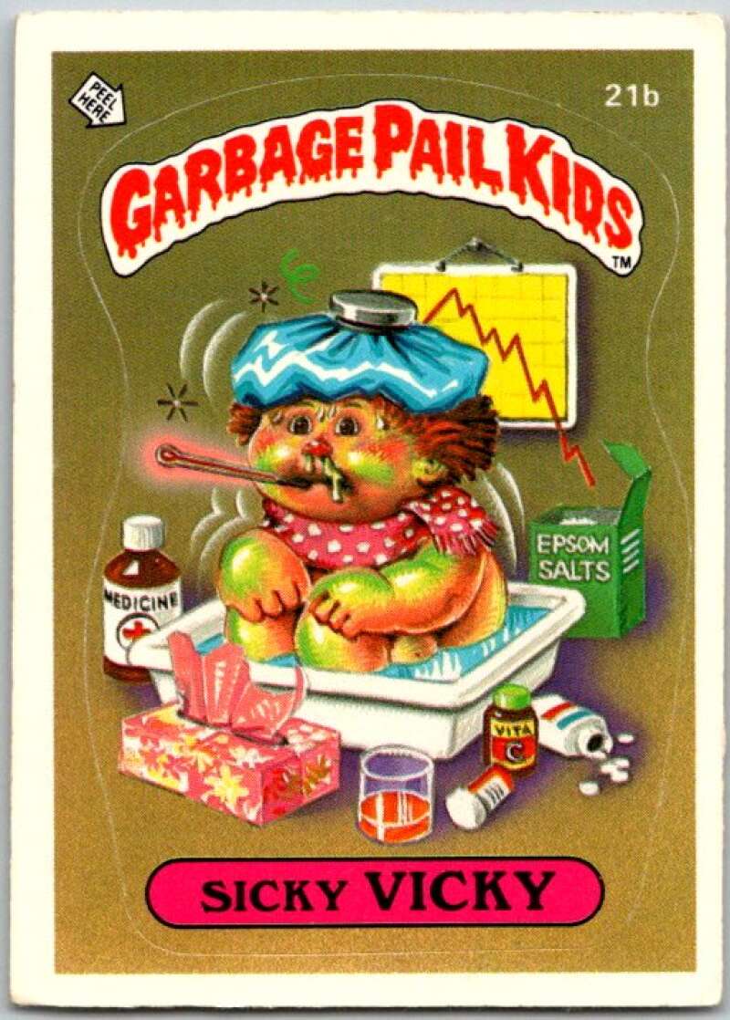 1985 Topps Garbage Pail Kids Series 1 #21b Sicky Vicky V44458