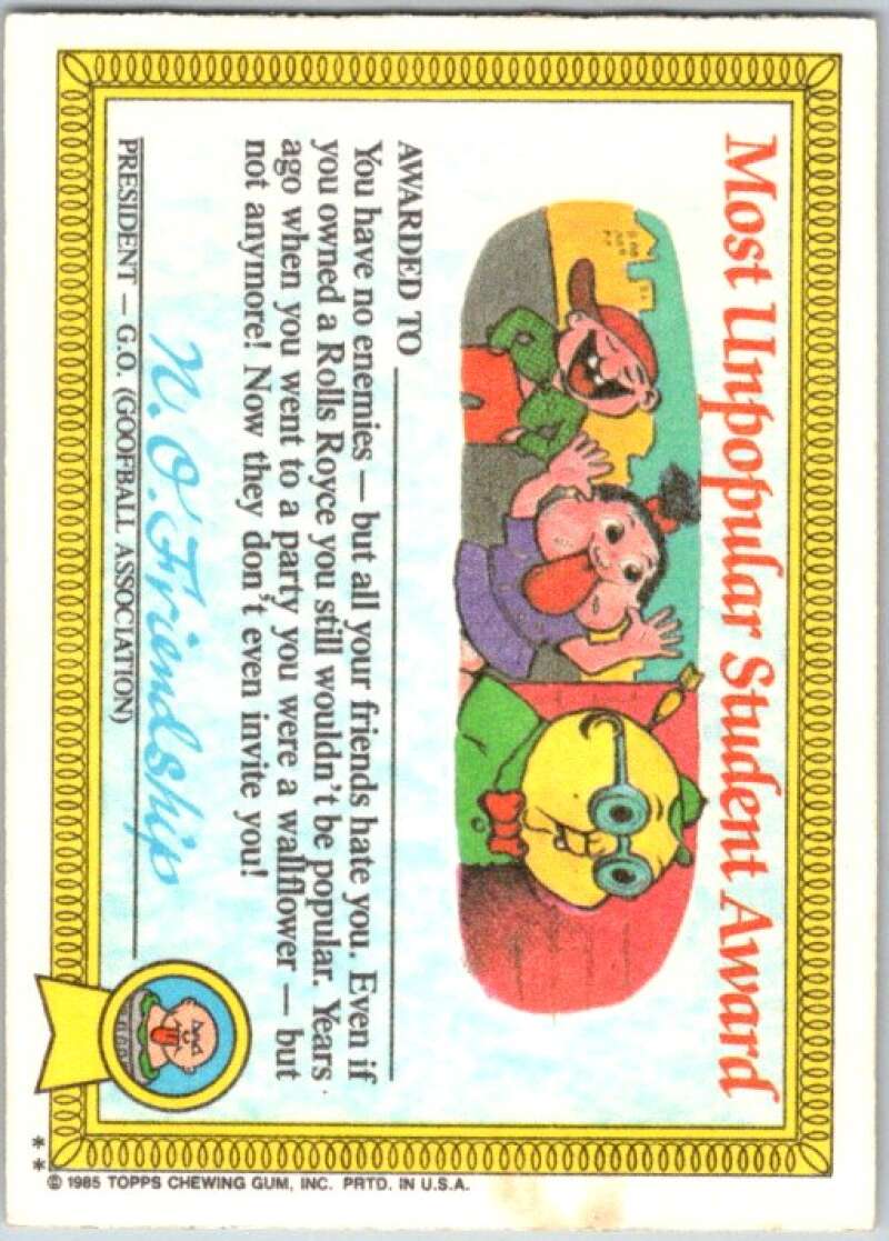 1985 Topps Garbage Pail Kids Series 1 #21b Sicky Vicky V44460