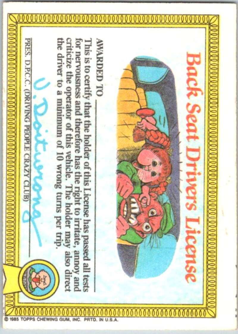 1985 Topps Garbage Pail Kids Series 1 #22b Stinky Stan V44468