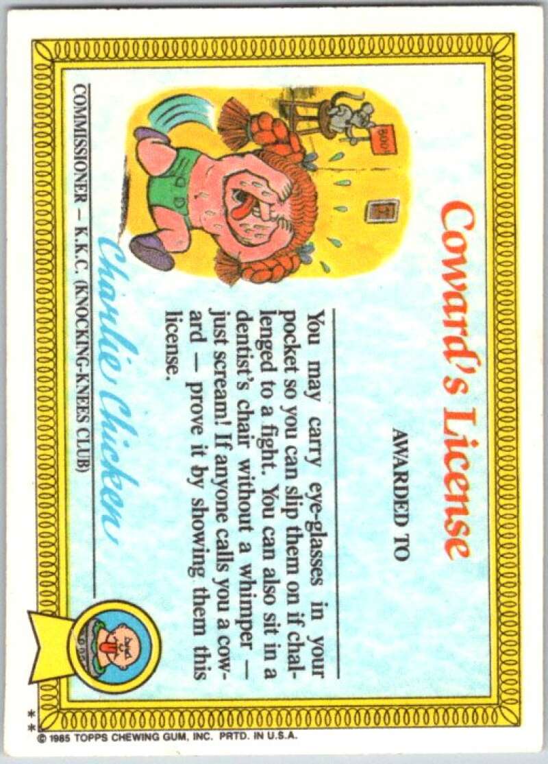 1985 Topps Garbage Pail Kids Series 1 #23b Leaky Lou V44485