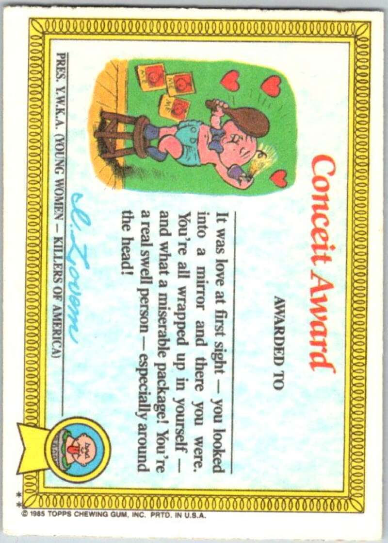 1985 Topps Garbage Pail Kids Series 1 #24b Nerdy Norm V44496