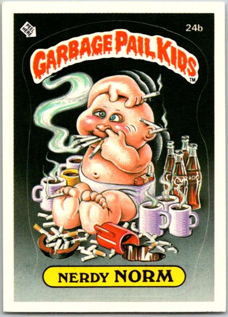 1985 Topps Garbage Pail Kids Series 1 #24b Nerdy Norm V44498