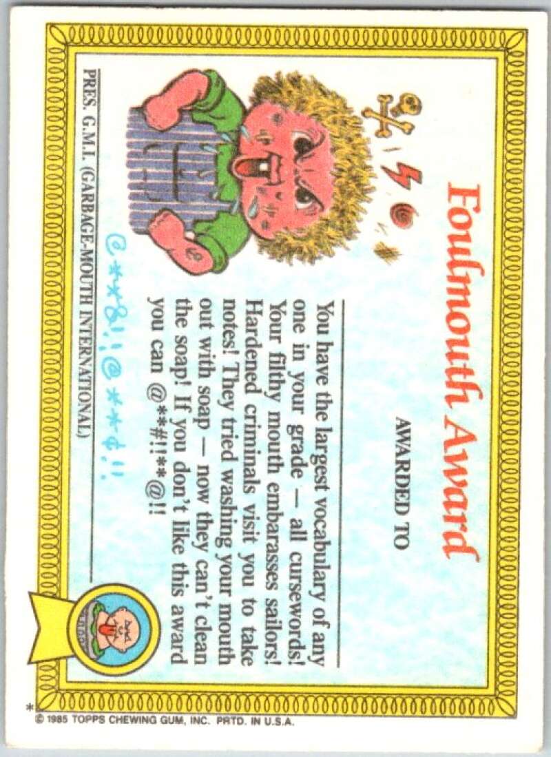 1985 Topps Garbage Pail Kids Series 1 #25a Creepy Carol V44501