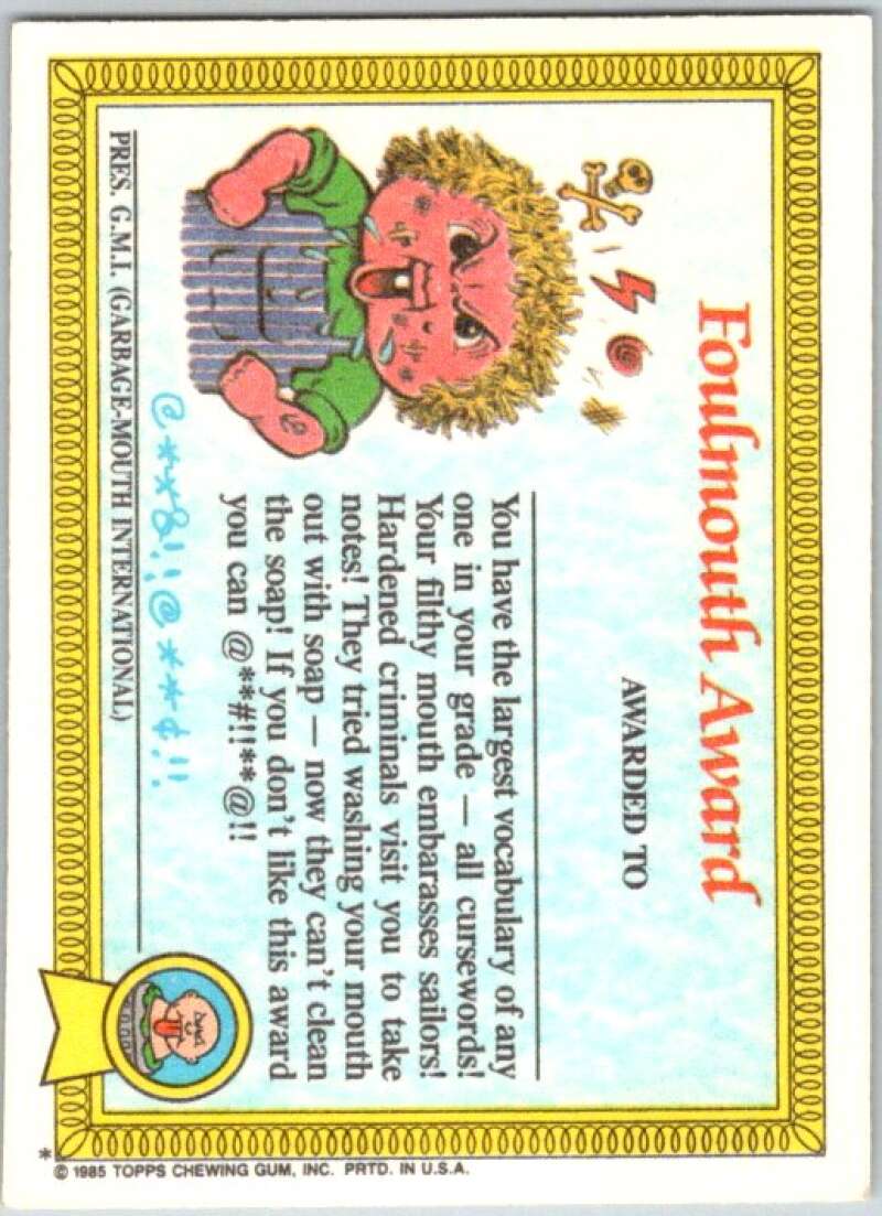 1985 Topps Garbage Pail Kids Series 1 #25a Creepy Carol V44504