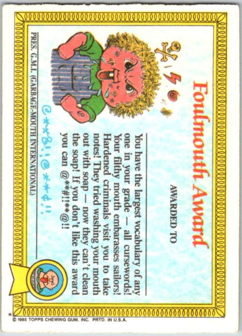1985 Topps Garbage Pail Kids Series 1 #25a Creepy Carol V44505