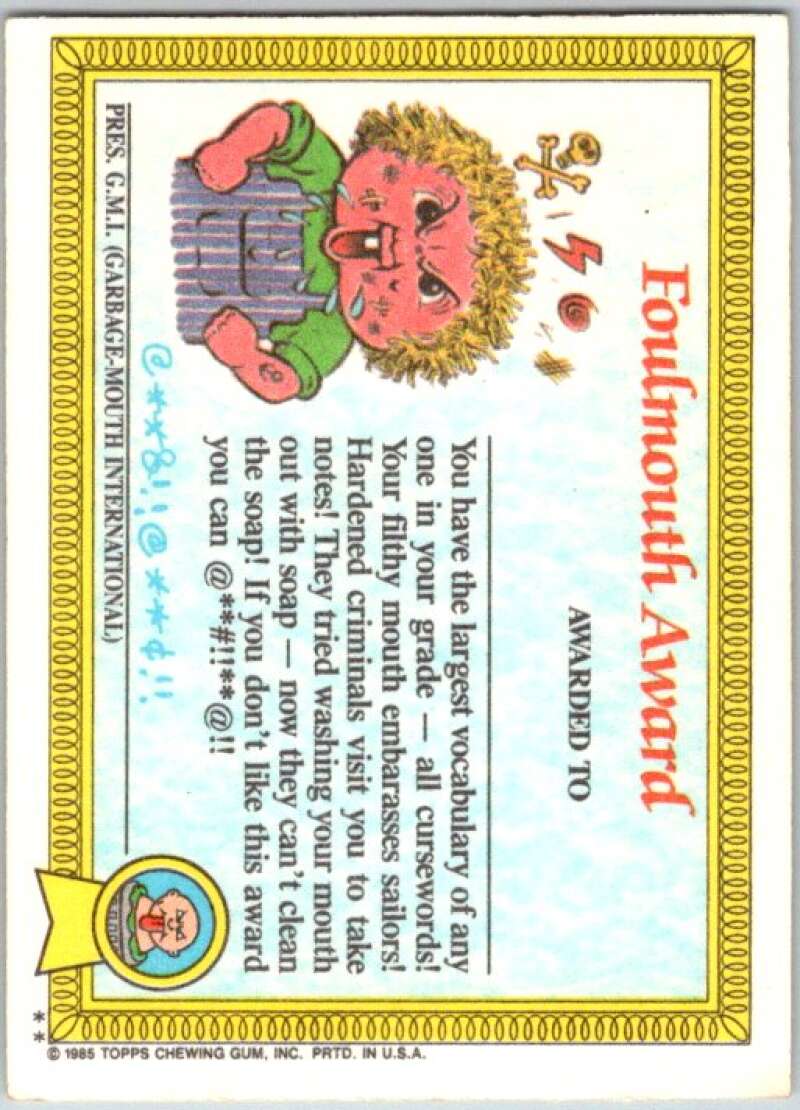 1985 Topps Garbage Pail Kids Series 1 #25b Scary Carrie V44507