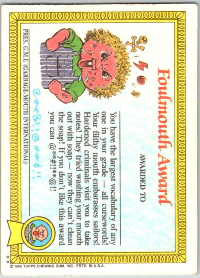 1985 Topps Garbage Pail Kids Series 1 #25b Scary Carrie V44511