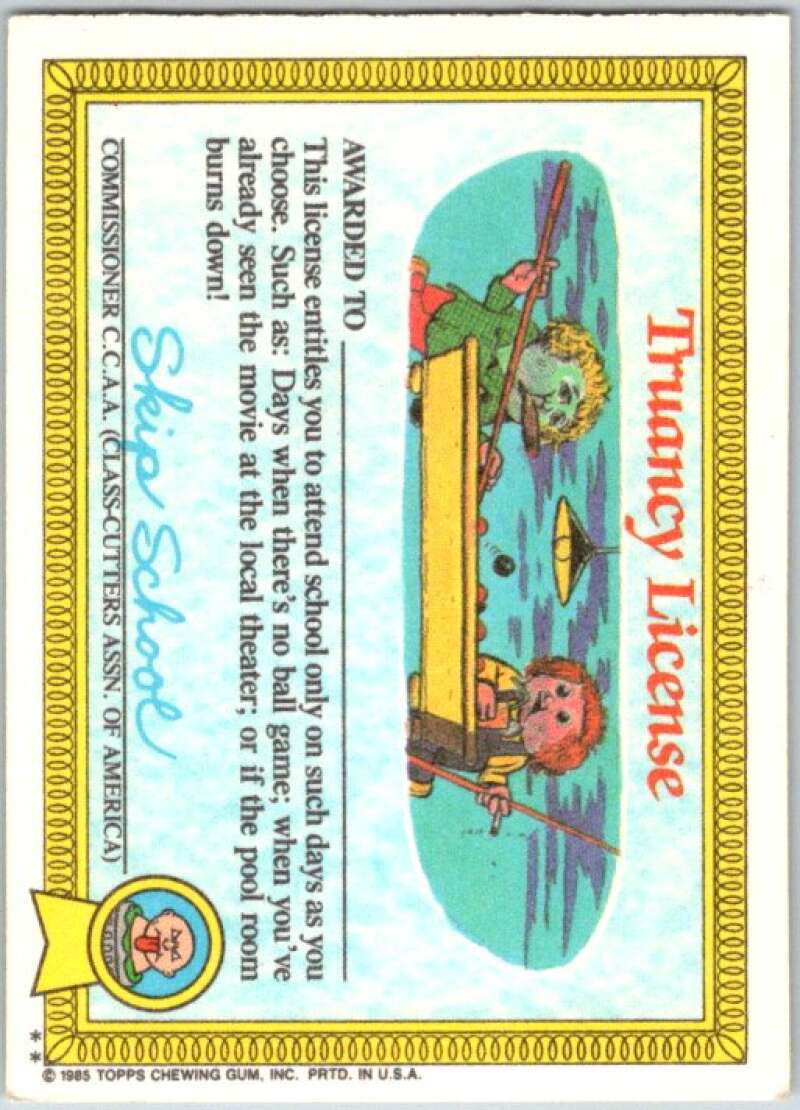 1985 Topps Garbage Pail Kids Series 1 #26b Fat Matt V44521