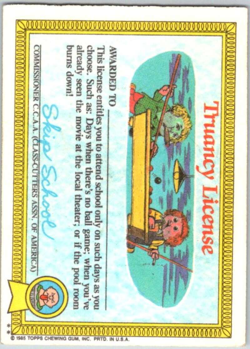 1985 Topps Garbage Pail Kids Series 1 #26b Fat Matt V44523