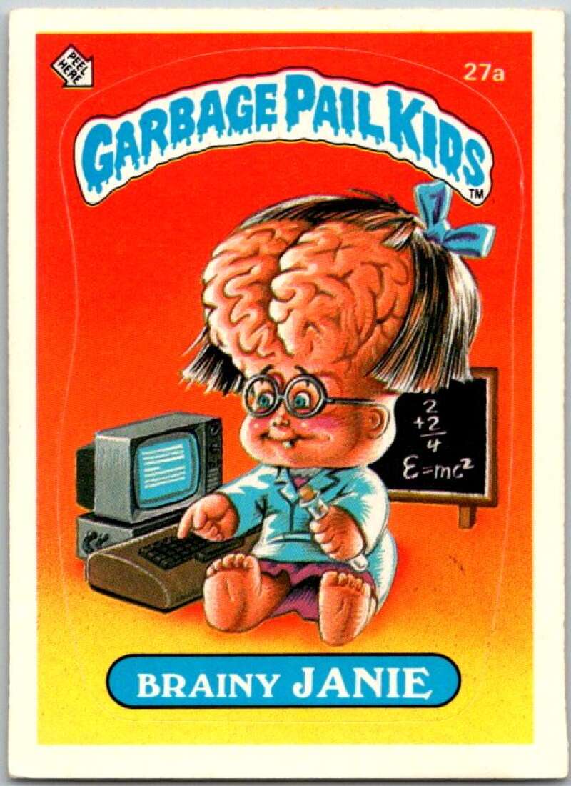 1985 Topps Garbage Pail Kids Series 1 #27a Brainy Janie V44524