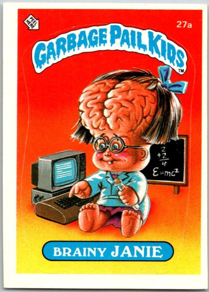 1985 Topps Garbage Pail Kids Series 1 #27a Brainy Janie V44525