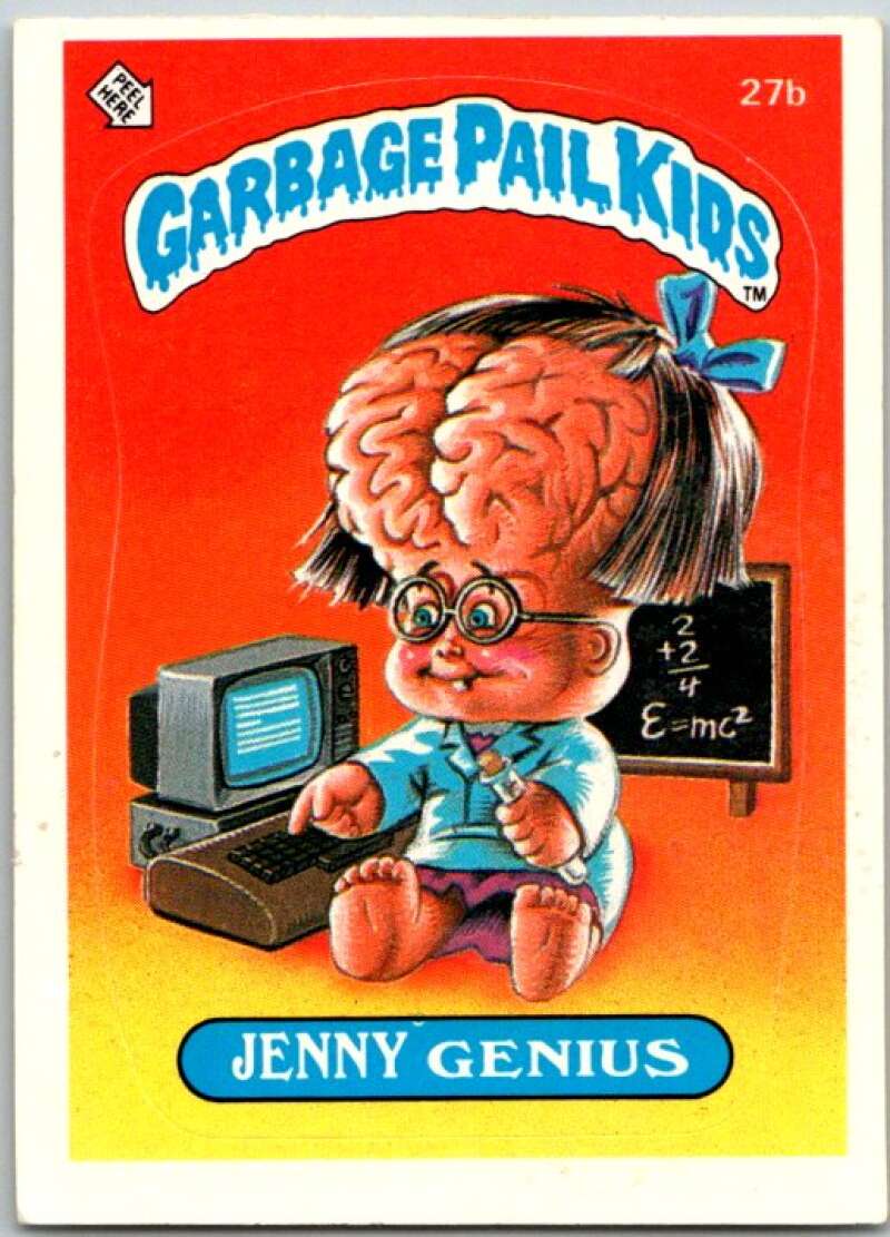 1985 Topps Garbage Pail Kids Series 1 #27b Jenny Genius V44529