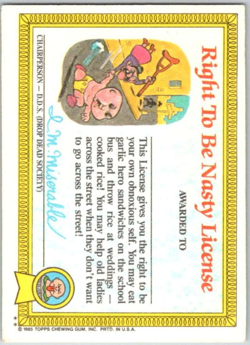 1985 Topps Garbage Pail Kids Series 1 #27b Jenny Genius V44530