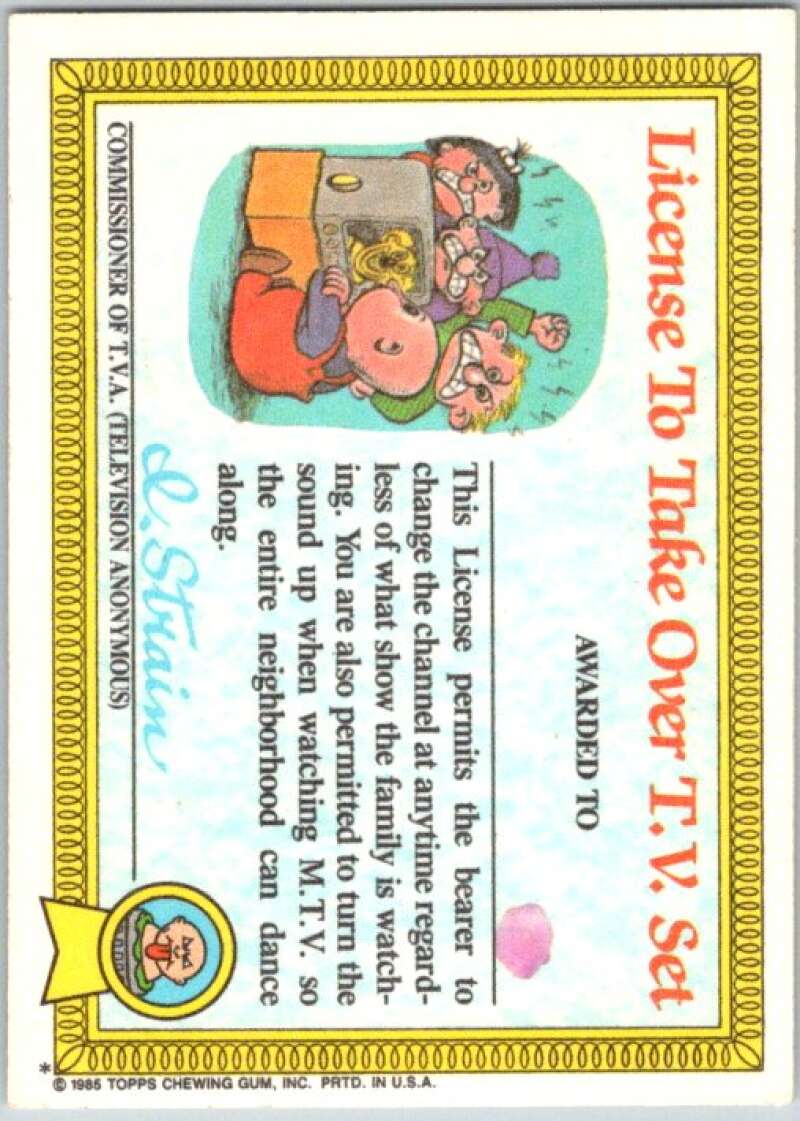 1985 Topps Garbage Pail Kids Series 1 #30a New Wave Dave V44567