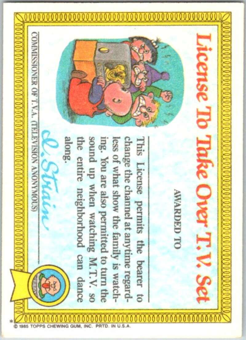 1985 Topps Garbage Pail Kids Series 1 #30a New Wave Dave V44568