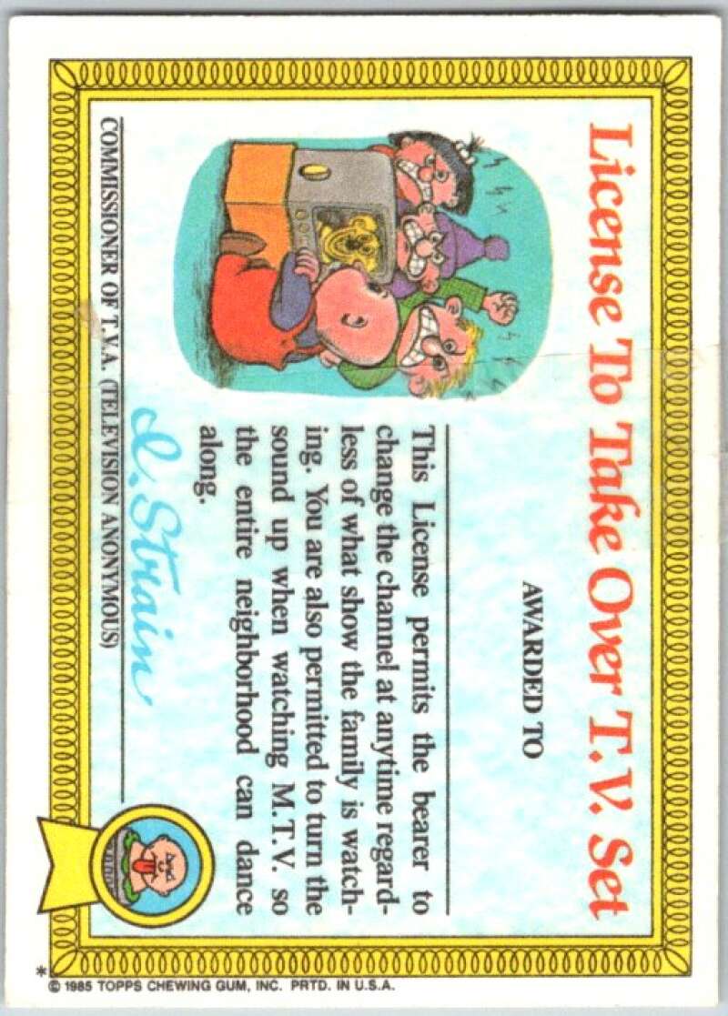 1985 Topps Garbage Pail Kids Series 1 #30a Wave Dave (Tape on Back) V44569