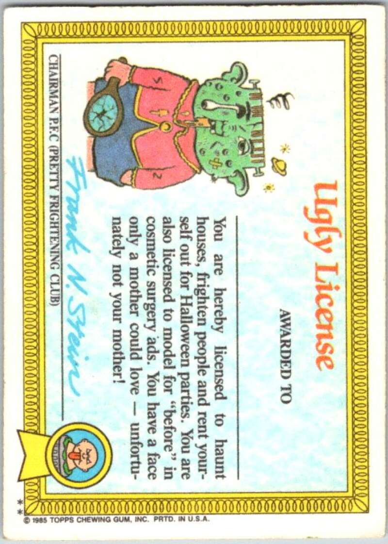 1985 Topps Garbage Pail Kids Series 1 #31b Flat Pat V44579