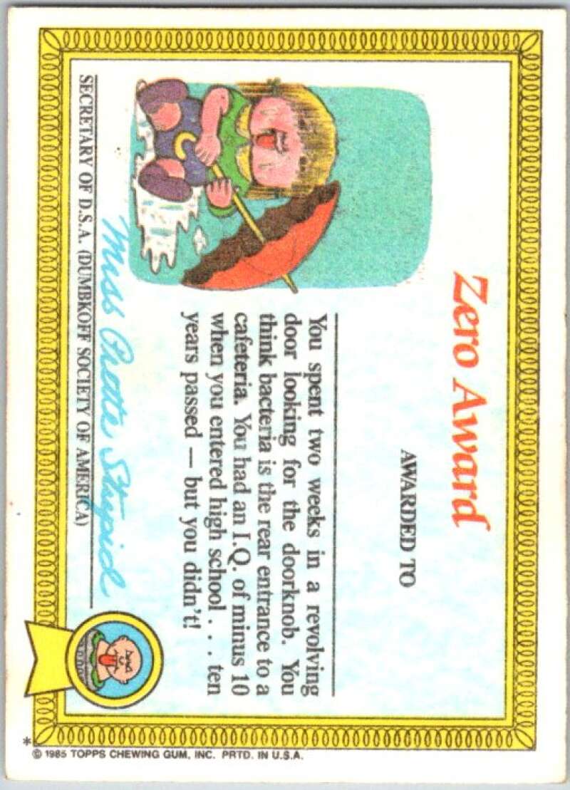 1985 Topps Garbage Pail Kids Series 1 #33a Mad Mike V44593