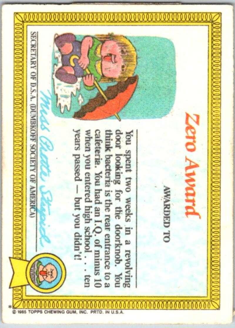 1985 Topps Garbage Pail Kids Series 1 #33a Mad Mike V44595