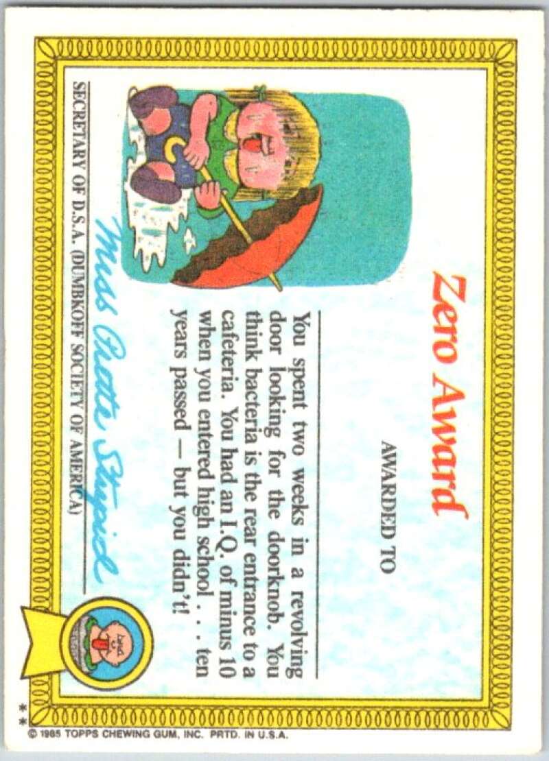 1985 Topps Garbage Pail Kids Series 1 #33b Savage Stuart V44596