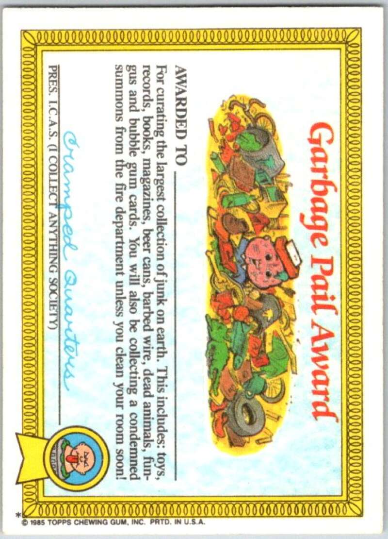 1985 Topps Garbage Pail Kids Series 1 #34a Kim Kong V44602