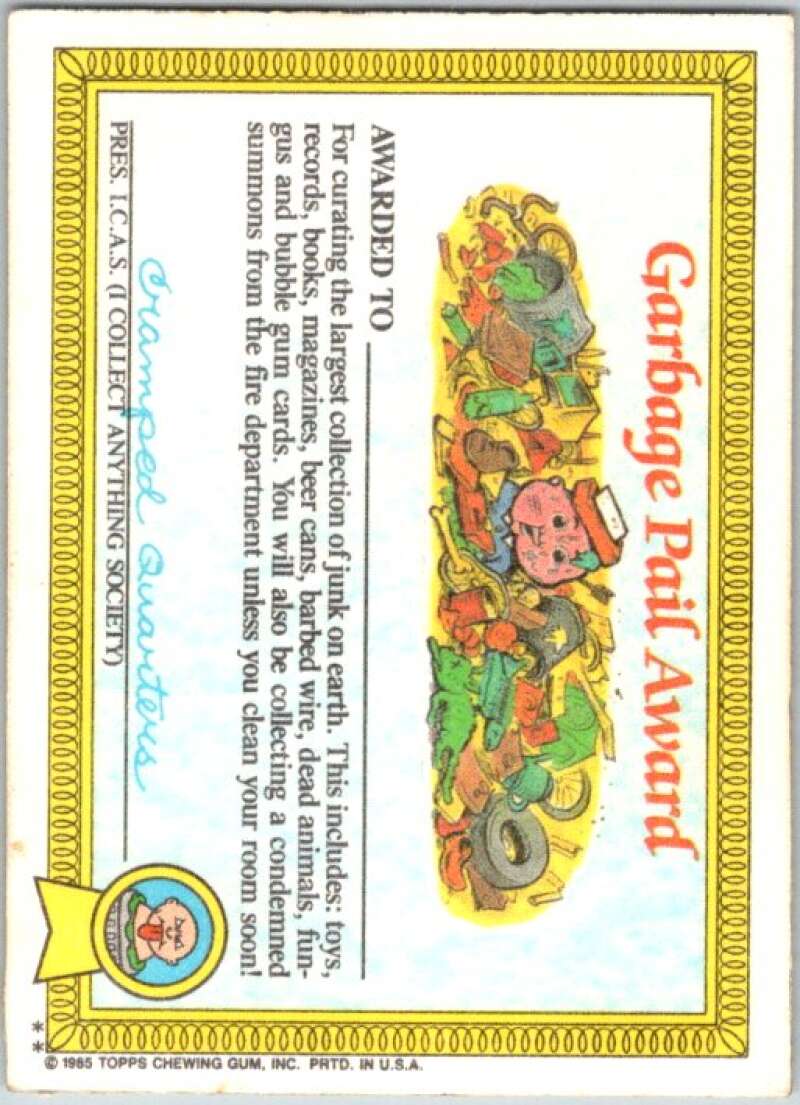 1985 Topps Garbage Pail Kids Series 1 #34b Anna Banana V44608