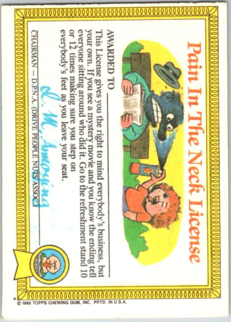 1985 Topps Garbage Pail Kids Series 1 #35a Wrinkly Randy V44614