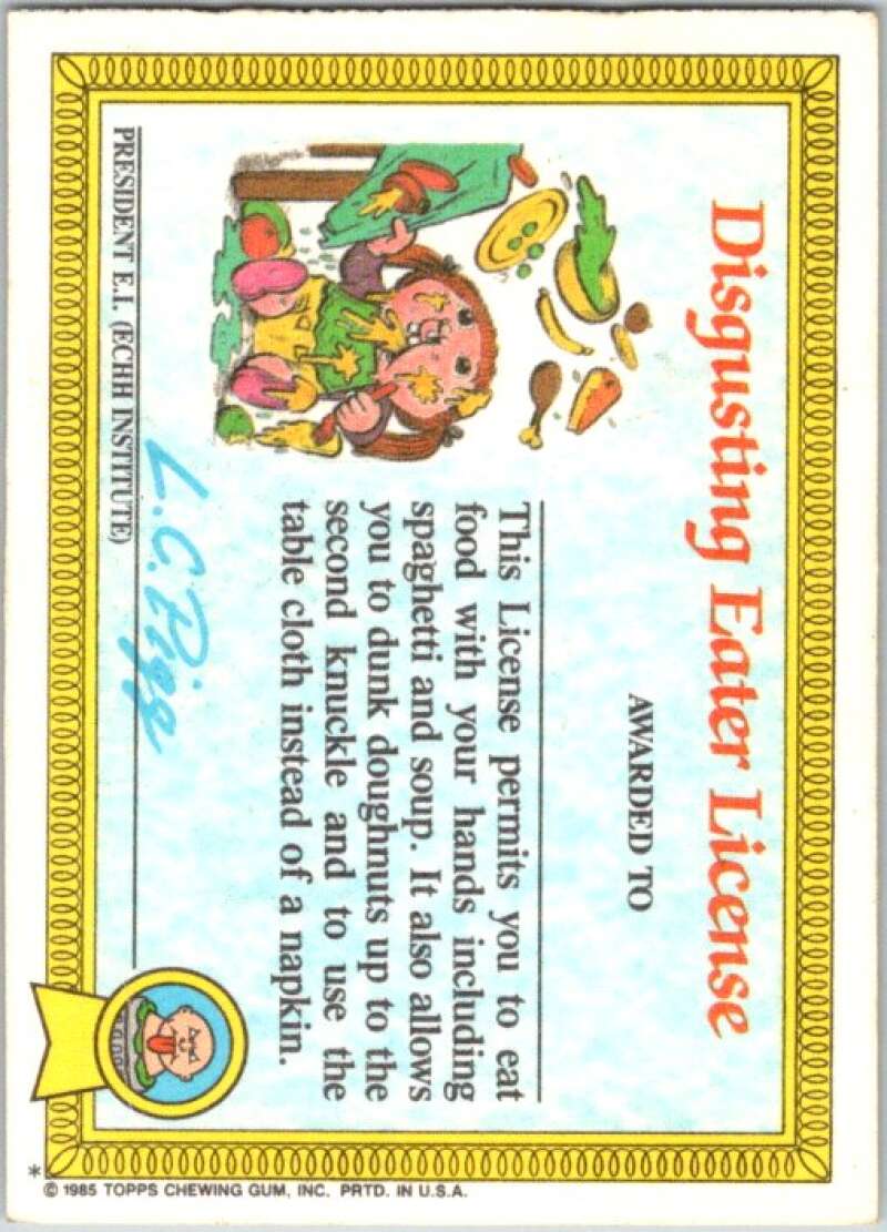 1985 Topps Garbage Pail Kids Series 1 #38a Slimy Sam V44643