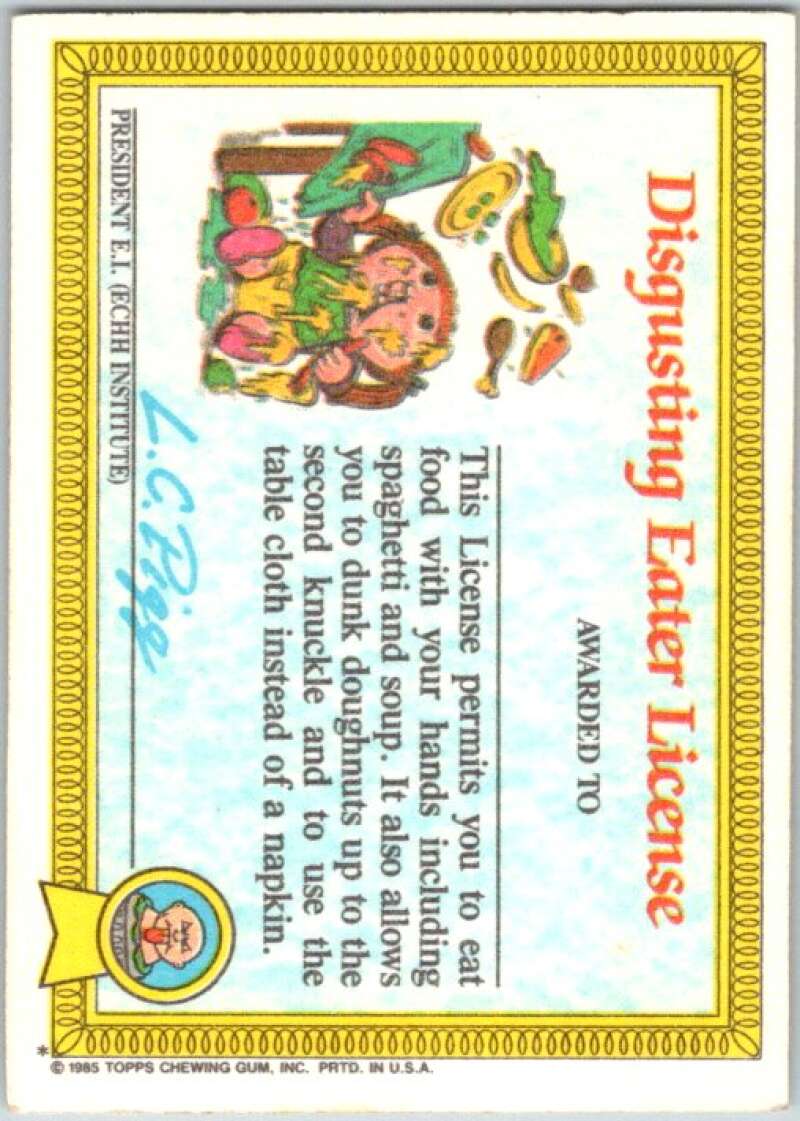 1985 Topps Garbage Pail Kids Series 1 #38a Slimy Sam V44644