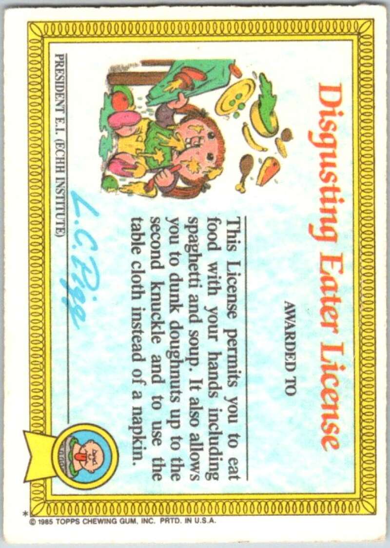 1985 Topps Garbage Pail Kids Series 1 #38a Slimy Sam V44645