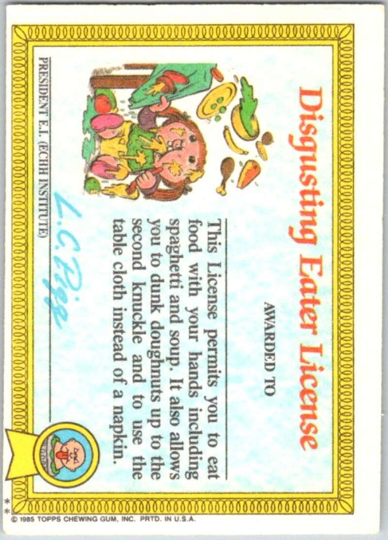 1985 Topps Garbage Pail Kids Series 1 #38b Lizard Liz V44647