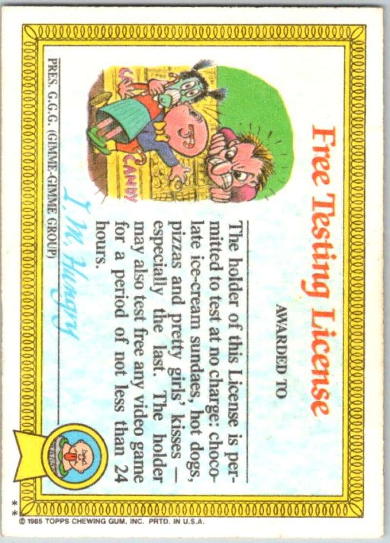 1985 Topps Garbage Pail Kids Series 1 #39b Green Jean V44655