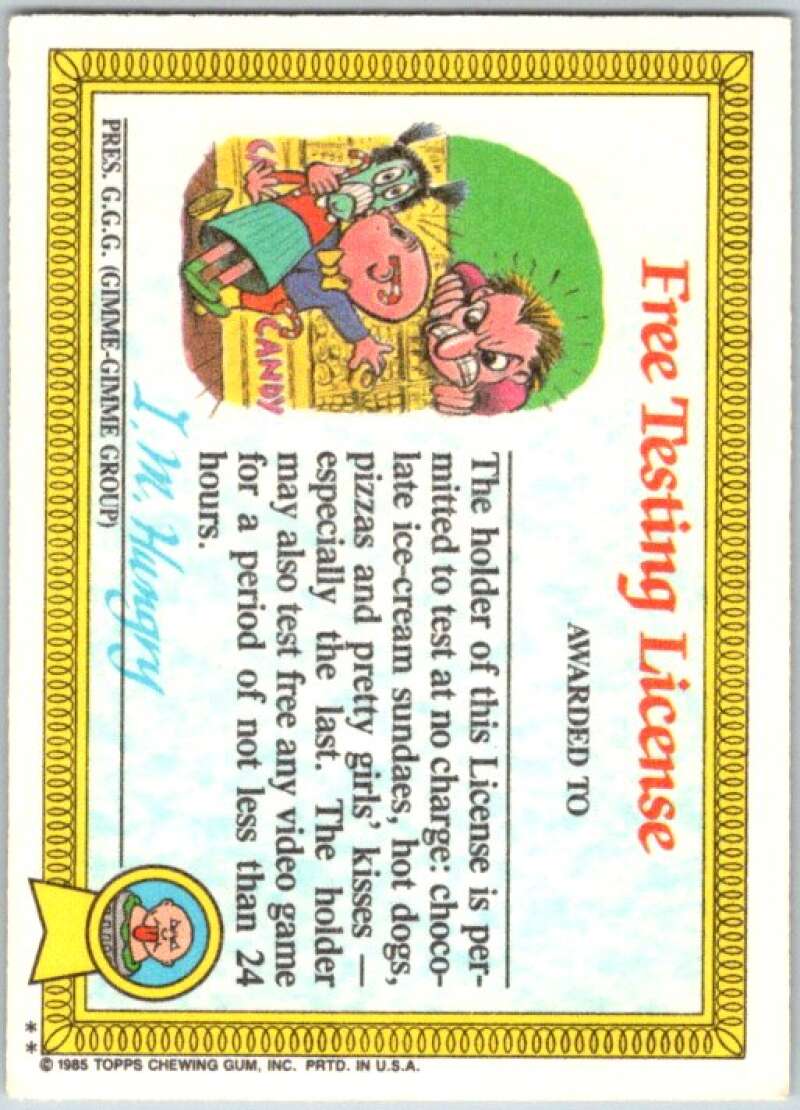 1985 Topps Garbage Pail Kids Series 1 #39b Green Jean V44658