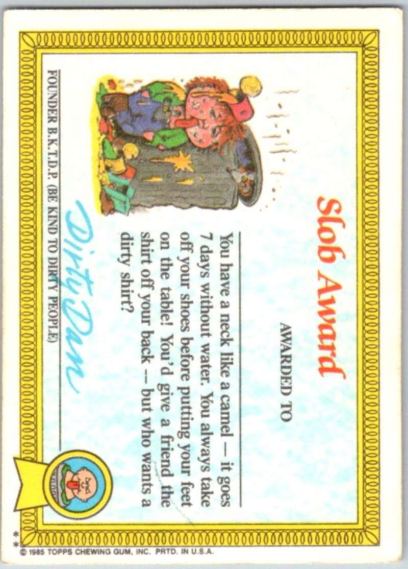 1985 Topps Garbage Pail Kids Series 1 #41b Joltin' Joe V44673