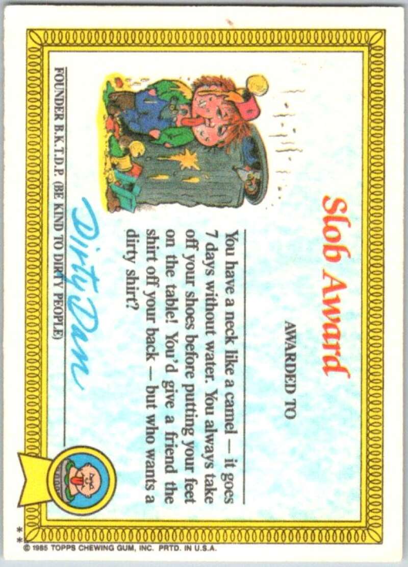 1985 Topps Garbage Pail Kids Series 1 #41b Joltin' Joe V44675