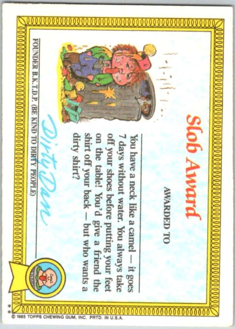 1985 Topps Garbage Pail Kids Series 1 #41b Joltin' Joe V44676