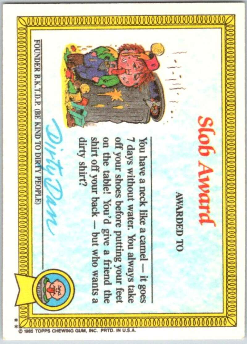 1985 Topps Garbage Pail Kids Series 1 #41b Joltin' Joe V44678