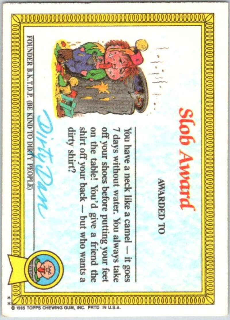 1985 Topps Garbage Pail Kids Series 1 #41b Joltin' Joe V44679