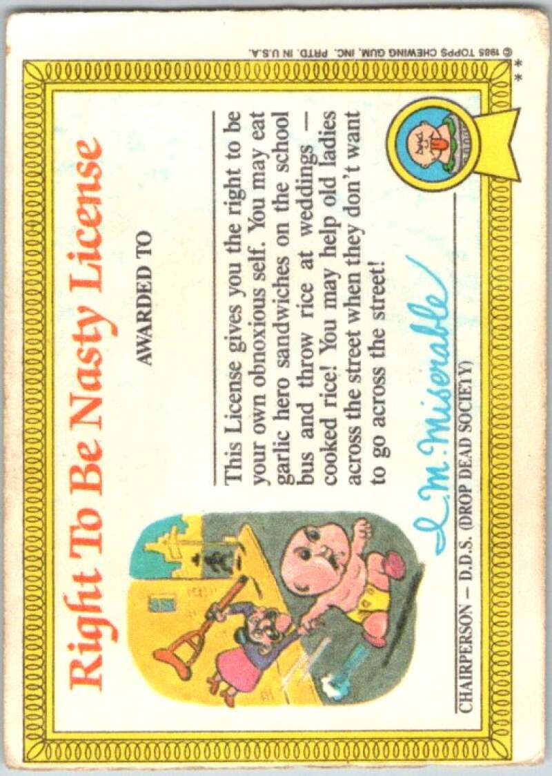 1985 Topps Garbage Pail Kids Series NNO Heavin' Steven V44686